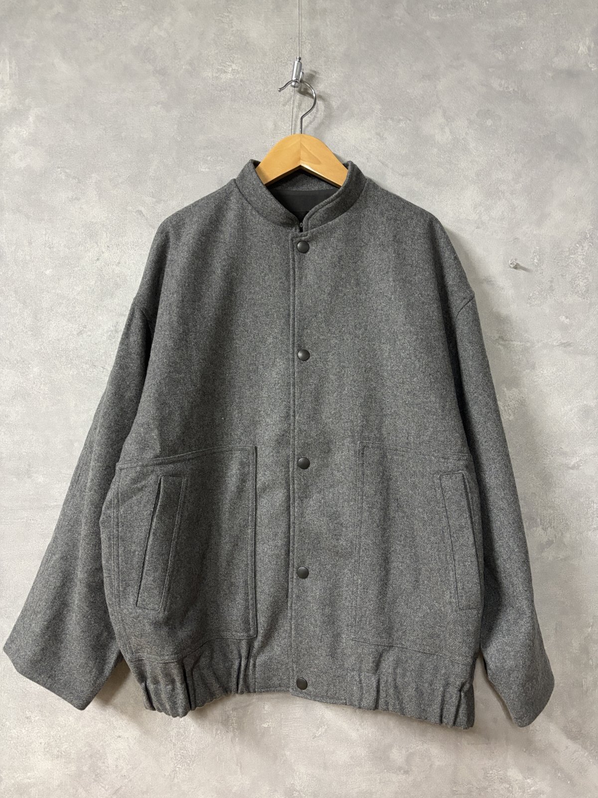 Veritecoeur     ウールフラノブルゾン　　GRAY　　　サイズ；F