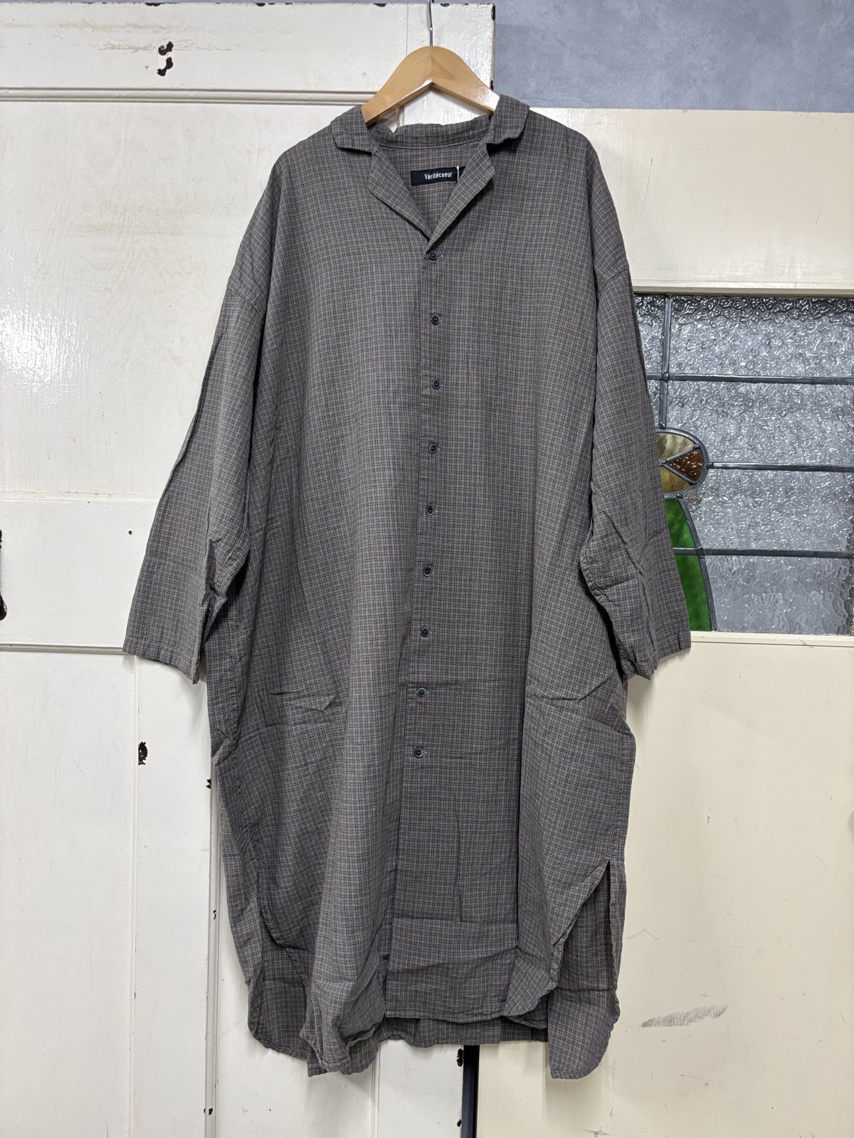 Veritecoeur    ダディチェックシャツ　　GRAY CHECK　　サイズ；F