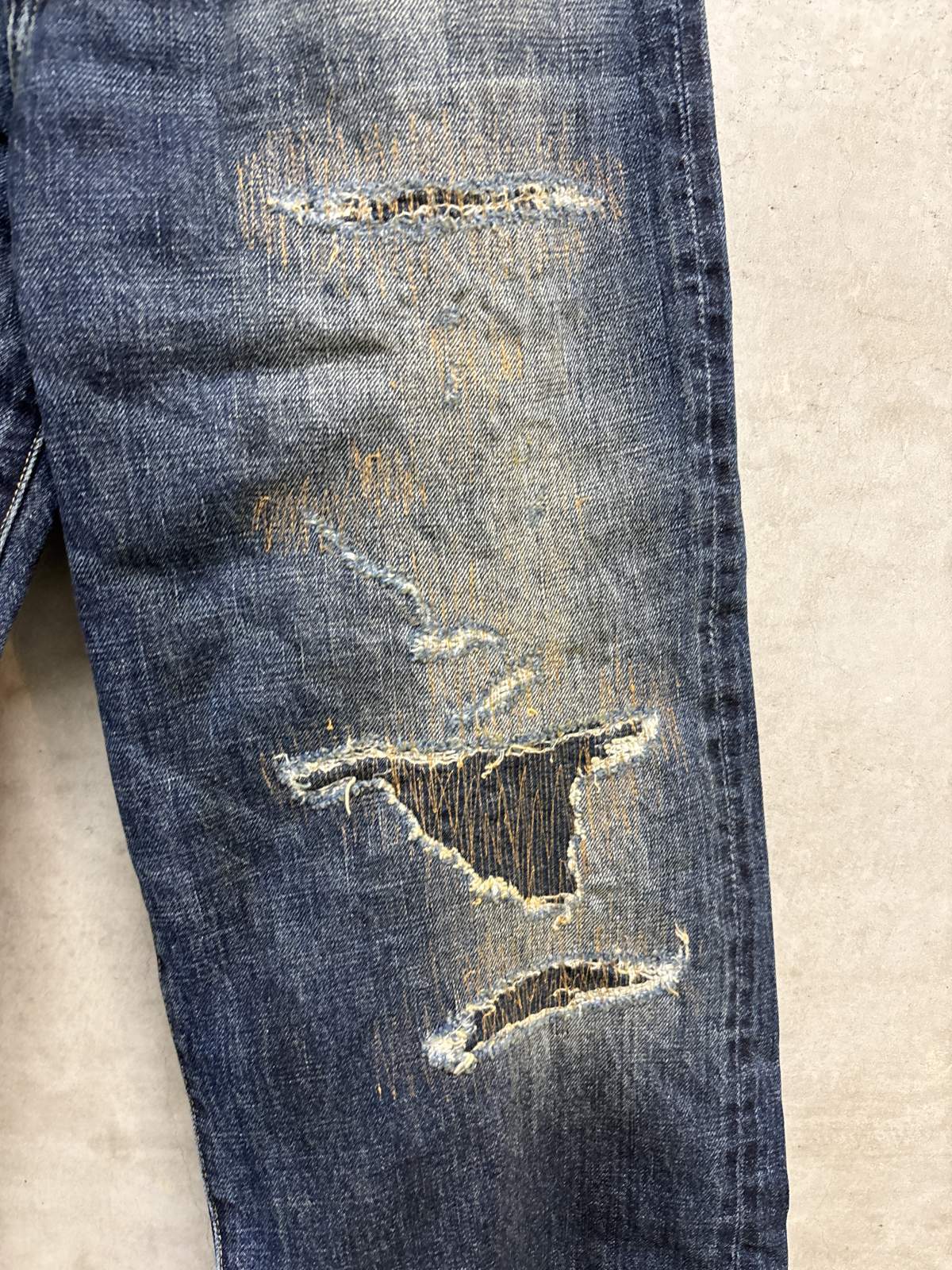2026秋冬 DENIMDUNGAREE 12ozHOME MADE デニムグランジリメイク 4；紺