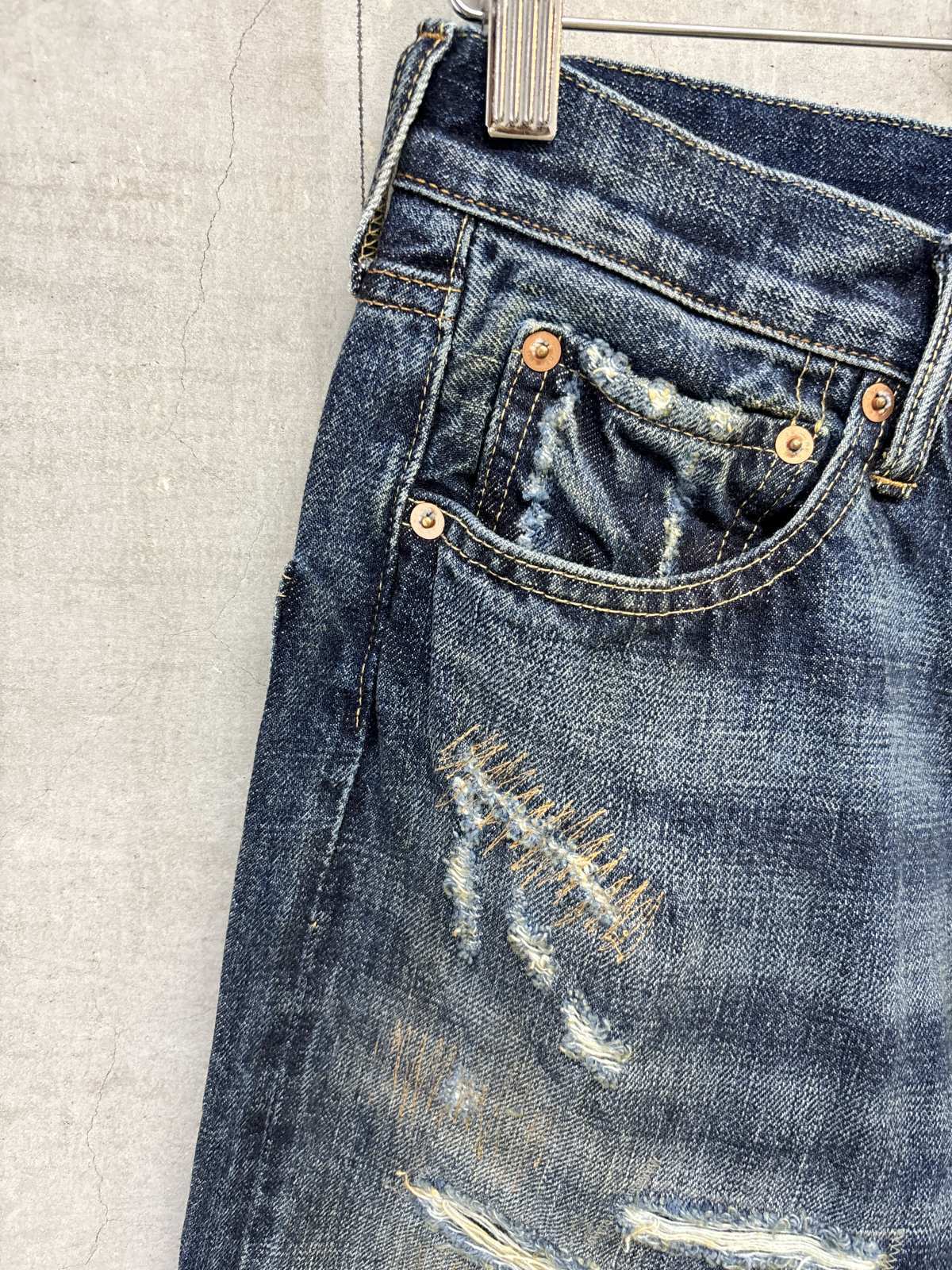 2026秋冬 DENIMDUNGAREE 12ozHOME MADE デニムグランジリメイク 4；紺
